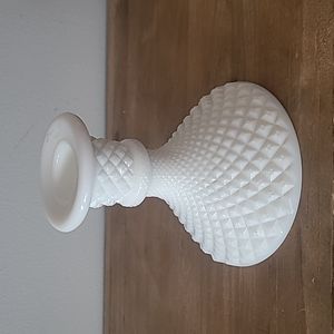 Westmoreland Milk Glass Diamond Pattern Taper Candle Holder